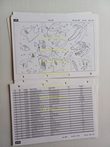 Aprilia 125 RS 11 kW 1996 catalogo ricambi TELAIO originale …