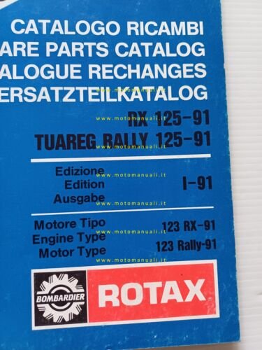Aprilia 125 RX - Tuareg Rally 1991 catalogo ricambi MOTORE …