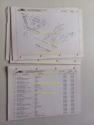 Aprilia 125 RX 1989 catalogo ricambi TELAIO originale spare part …