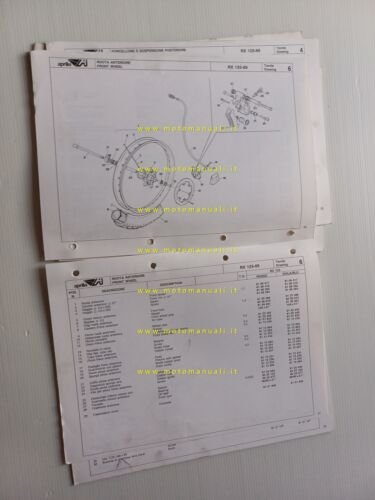 Aprilia 125 RX 1989 catalogo ricambi TELAIO originale spare part …