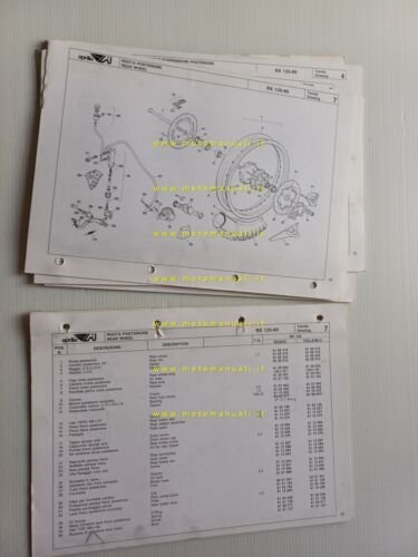 Aprilia 125 RX 1989 catalogo ricambi TELAIO originale spare part …