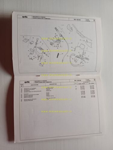 Aprilia 125 RX 1994 catalogo ricambi TELAIO originale FRAME parts …