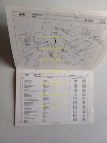 Aprilia 125 RX 1994 catalogo ricambi TELAIO originale spare part …