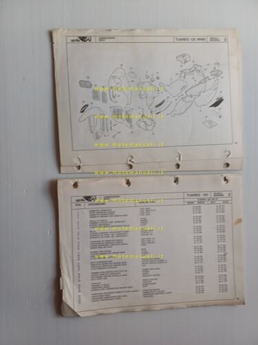 Aprilia 125 Tuareg 1988 catalogo ricambi TELAIO originale spare part …