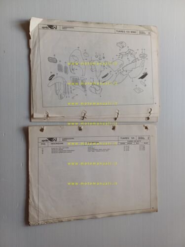 Aprilia 125 Tuareg 1988 catalogo ricambi TELAIO originale spare part …