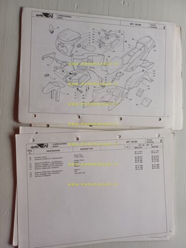 Aprilia 50 AF1 1989 catalogo ricambi TELAIO originale FRAME parts …