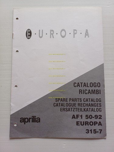 Aprilia 50 AF1 EUROPA 1992 VARIANTI catalogo ricambi TELAIO originale …