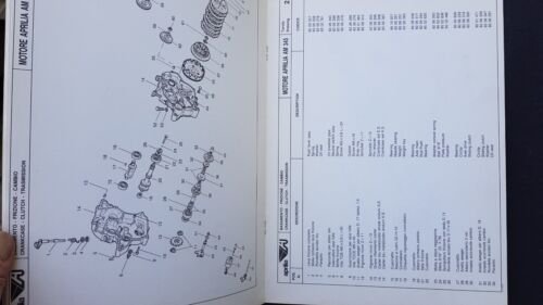 Aprilia 50 AM 345 catalogo ricambi moto MOTORE - engine …