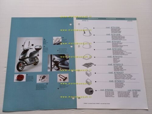 Aprilia 50 Area 51 scooter 2000 catalogo accessori dedicati originale