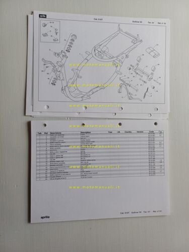 Aprilia 50 Gulliver 1995-97 catalogo ricambi TELAIO originale spare parts …