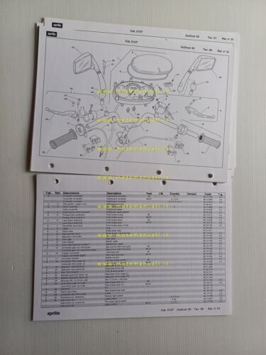 Aprilia 50 Gulliver 1995-97 catalogo ricambi TELAIO originale spare parts …