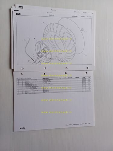 Aprilia 50 Gulliver 1995-97 catalogo ricambi TELAIO originale spare parts …