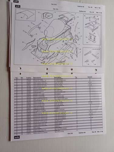 Aprilia 50 Gulliver 1995 catalogo ricambi TELAIO originale FRAME parts