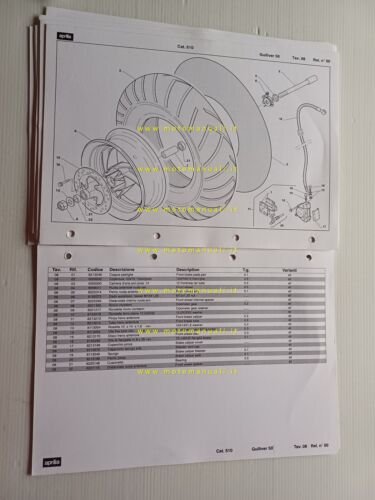 Aprilia 50 Gulliver 1995 catalogo ricambi TELAIO originale FRAME parts