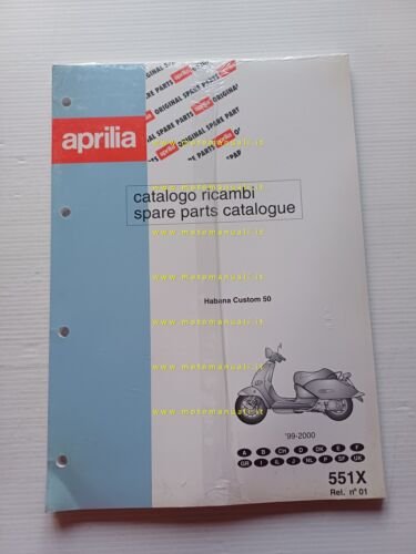 Aprilia 50 Habana Custom 1999-2000 catalogo ricambi TELAIO originale vers. …