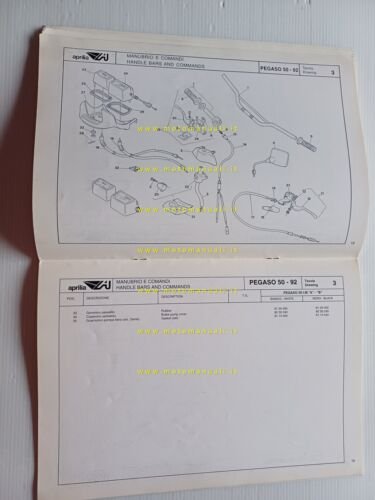Aprilia 50 Pegaso 1992 catalogo ricambi TELAIO originale FRAME parts …