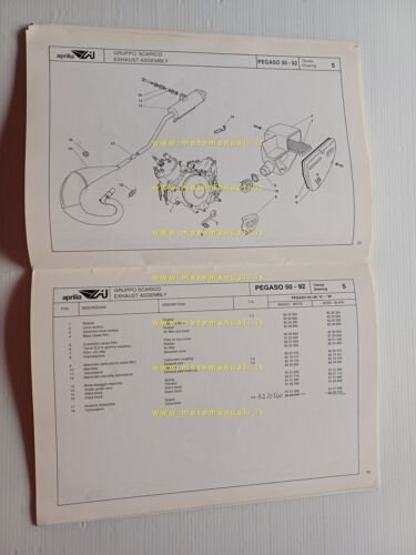 Aprilia 50 Pegaso 1992 catalogo ricambi TELAIO originale FRAME parts …