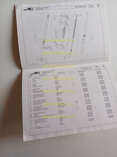 Aprilia 50 Red Rose 1992 catalogo ricambi TELAIO originale spare …