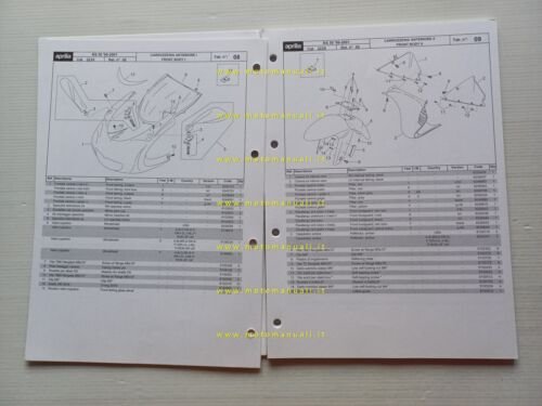 Aprilia 50 RS 1999-2001 catalogo ricambi TELAIO originale