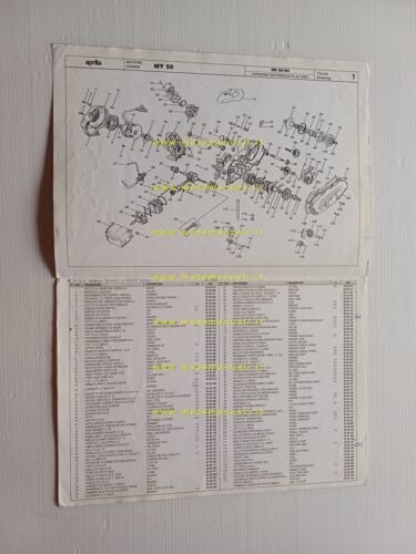 Aprilia 50 SR Aria 1994 catalogo ricambi MOTORE originale