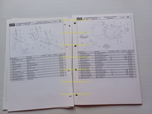 Aprilia 50 SR Aria 1997-98 catalogo ricambi TELAIO originale FRAME …