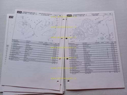 Aprilia 50 SR Aria 1997-98 catalogo ricambi TELAIO originale FRAME …