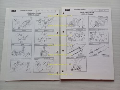 Aprilia 50 SR Aria 1997 catalogo ricambi TELAIO originale FRAME …