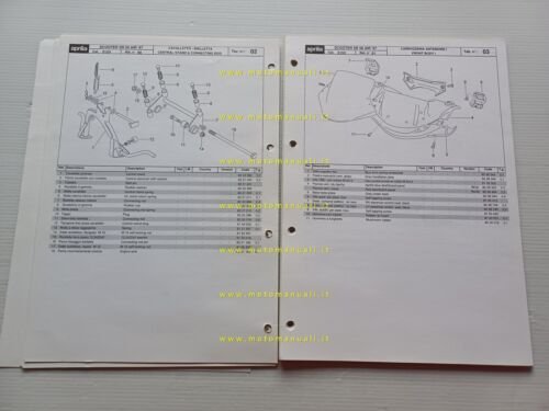 Aprilia 50 SR Aria 1997 catalogo ricambi TELAIO originale FRAME …