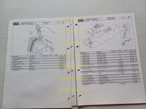 Aprilia 50 SR Aria 1997 catalogo ricambi TELAIO originale FRAME …