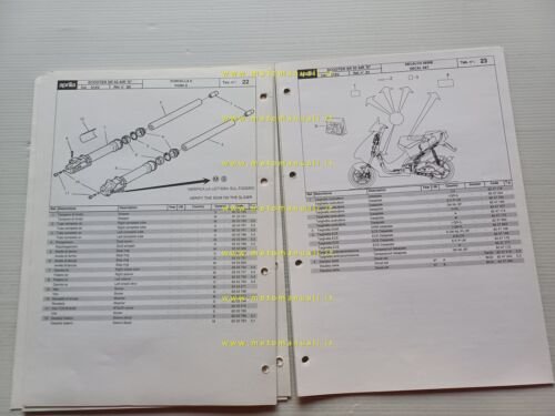 Aprilia 50 SR Aria 1997 catalogo ricambi TELAIO originale FRAME …