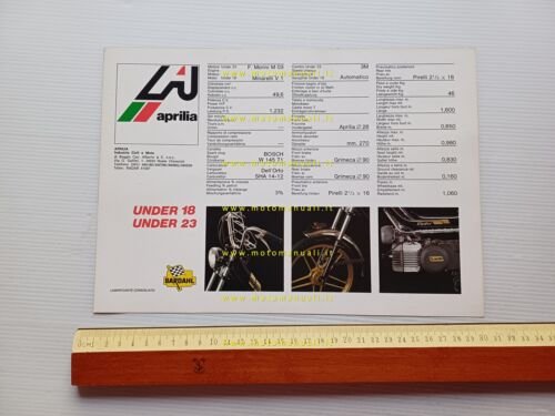 Aprilia 50 Under 18 1977 TUBONE depliant originale brochure