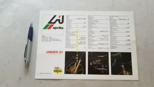 Aprilia 50 Under 21 1977 depliant originale TUBONE brochure