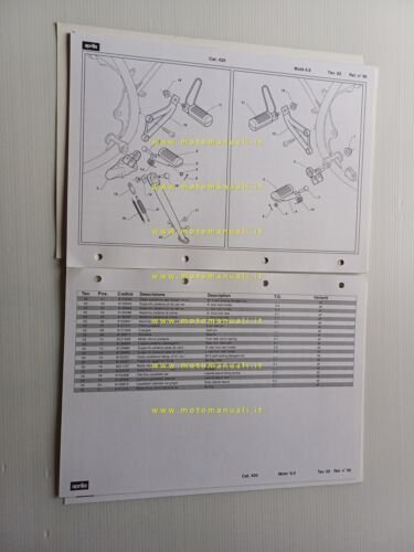 Aprilia 650 Mot 1995 catalogo ricambi TELAIO originale spare parts …