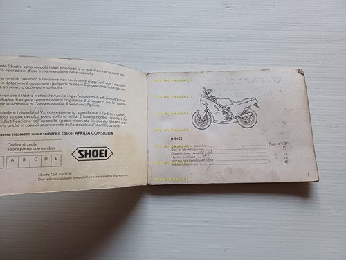 Aprilia AF1 125 1988 manuale uso manutenzione libretto istruzioni originale
