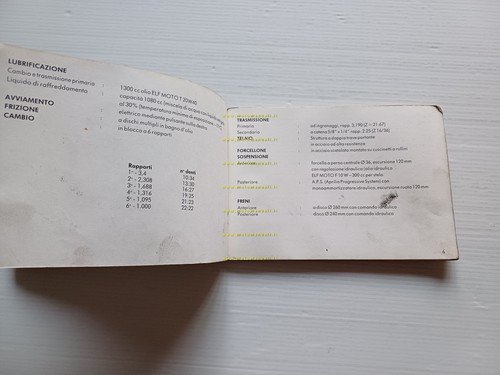 Aprilia AF1 125 1988 manuale uso manutenzione libretto istruzioni originale