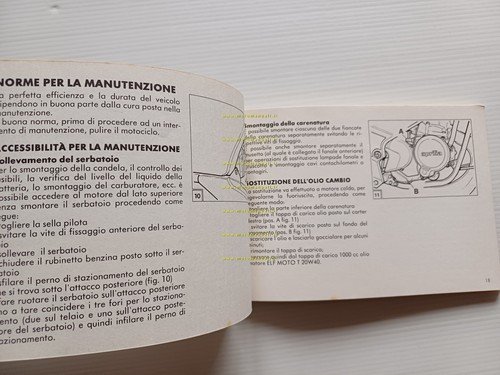 Aprilia AF1 125 1988 manuale uso manutenzione libretto originale