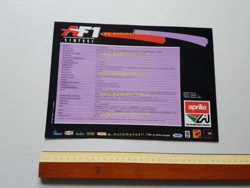 Aprilia AF1 125 Sintesi 1988 depliant originale italiano