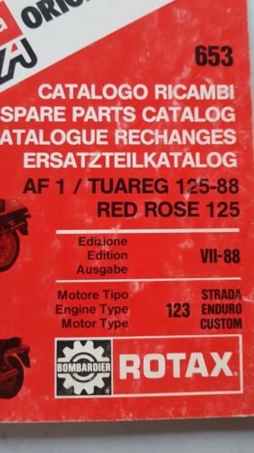 Aprilia AF1 125 Tuareg RedRose '88 catalogo ricambi MOTORE- ENGINE …