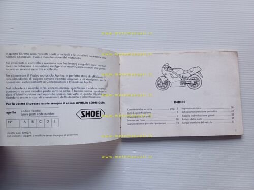 Aprilia AF1 50 1988 manuale uso manutenzione libretto originale