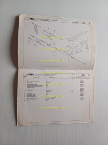 Aprilia AF1 50 Futura 1990 catalogo ricambi TELAIO originale frame …