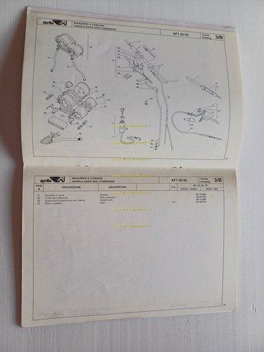 Aprilia AF1 50 Futura 1992 catalogo ricambi TELAIO originale