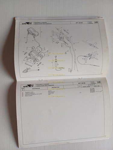 Aprilia AF1 50 Futura 1992 catalogo ricambi TELAIO originale frame …