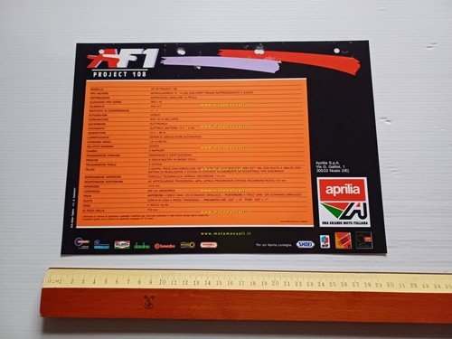 Aprilia AF1 50 Project 108 1988 depliant italiano originale