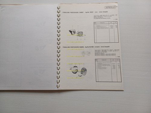 Aprilia aggiornamento 71 catalogo 1970 fari fanalini interruttori moto originale