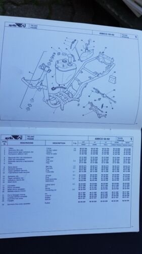 Aprilia Amico 50 1992 catalogo ricambi epoca Telaio-Frame spare part …