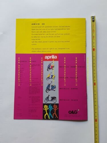 Aprilia Amico 50 depliant scooter originale TESTO INGLESE