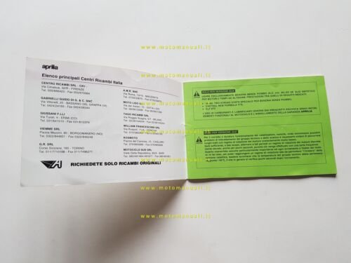 Aprilia Amico 50 GLE-GL-Sportlife'93 manuale uso manutenzione libretto originale