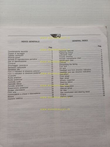 Aprilia Amico 50 manuale officina TELAIO italiano ORIGINALE