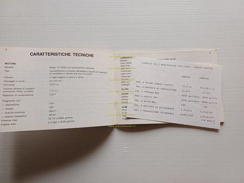 Aprilia AS 125 R 1985 manuale uso manutenzione originale italiano
