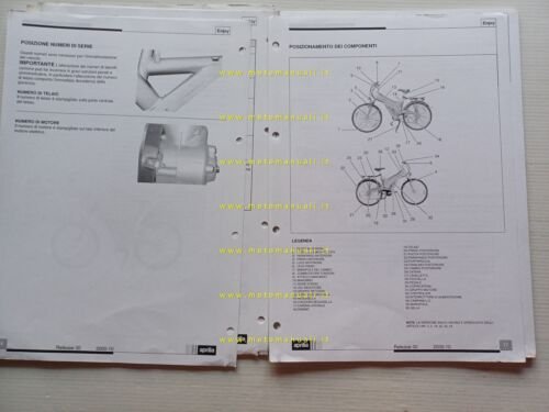 Aprilia bici elettriche Enjoy Racing-City 2000-01 manuale officina ORIGINALE